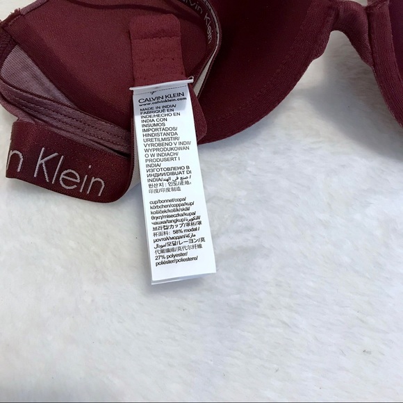 Calvin Klein “2/$20” NWOT Metallic Burgundy Demi Bra Women 34B - Picture 11 of 14